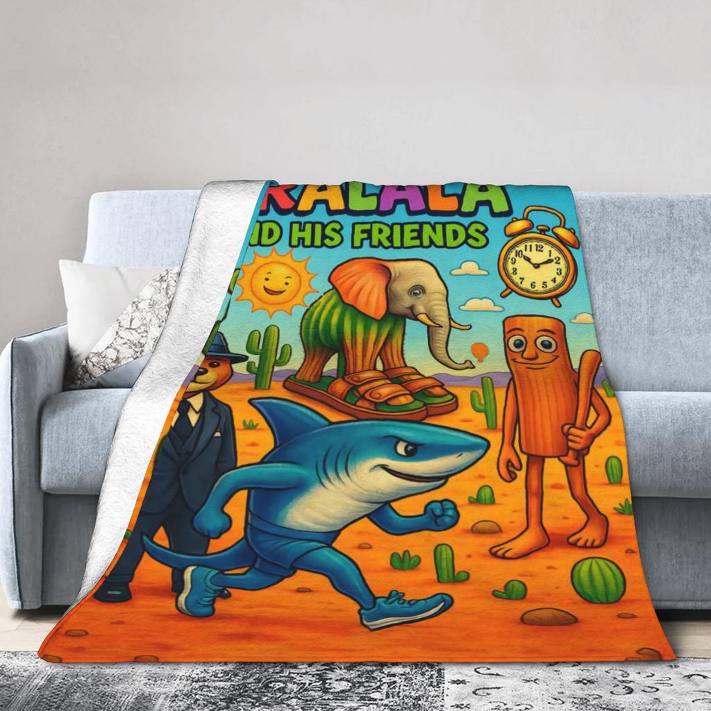 Italian Brainrot Plush Blanket Child  Flannel Throw Blanket For Living Room Super Soft Custom DIY Quality Bedspread Gift Idea