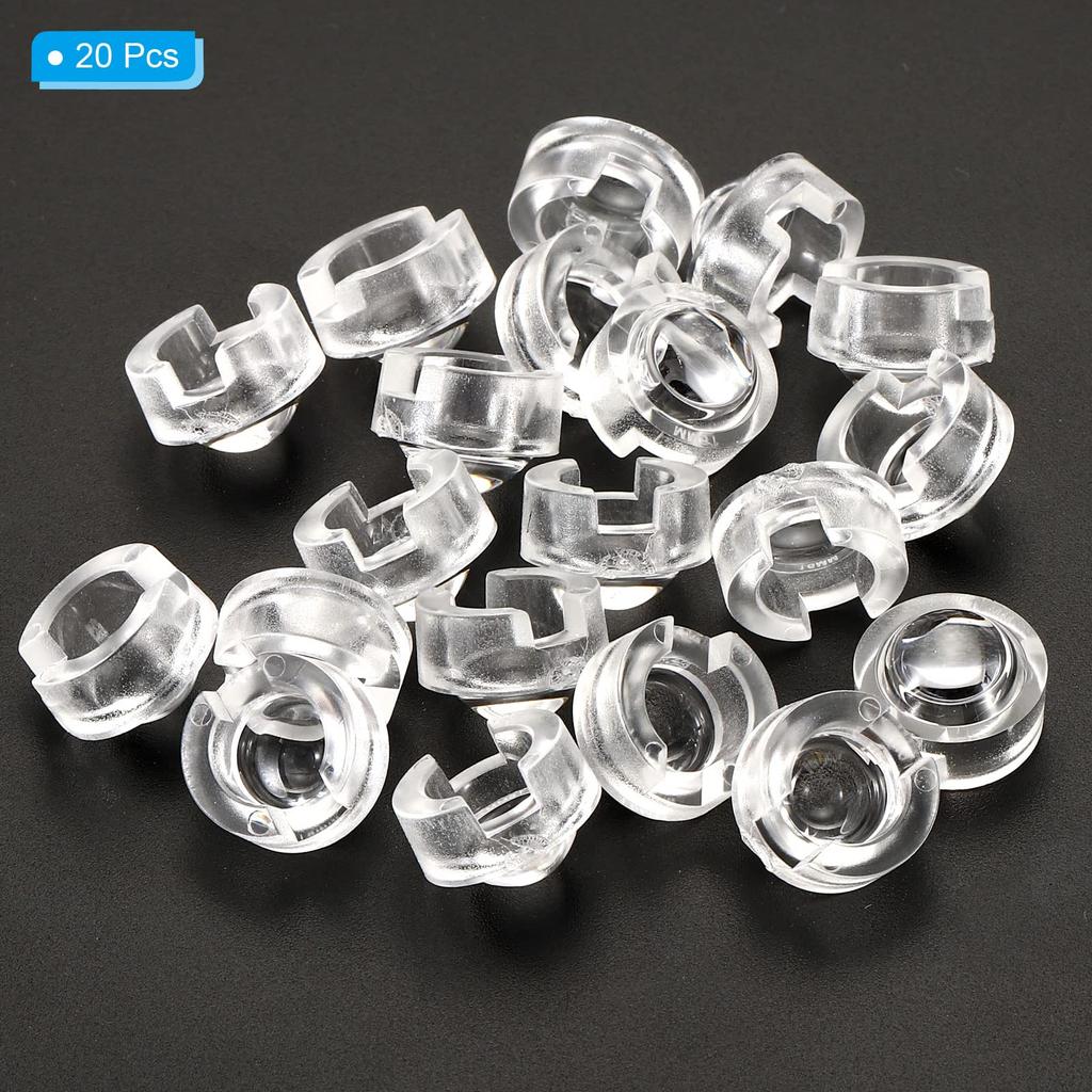 PATIKIL 13mm LED Convex Lens 20pcs 15 Degree Beam Angle Acrylic LED Optical Convex Condenser Lens 1W 3W for LED Lamp Beads Thermal Camera Transparent