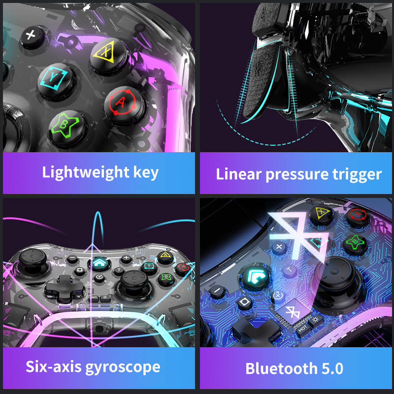 Gamepad Inalámbrico BT para Smartphone Joystick para Juegos de PC Controlador de Juegos para P3/P4 Teléfono Móvil Android IOS Switch S03