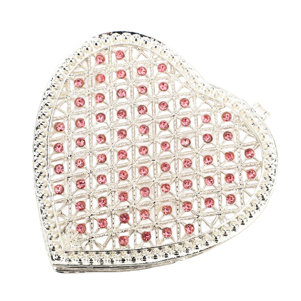 Hjärtformad Småprydnadsorganisatör Ihålig Liten Ring Örhänge Minnessak Förvaringslåda för Bröllop Födelsedagspresent Rosafärgad