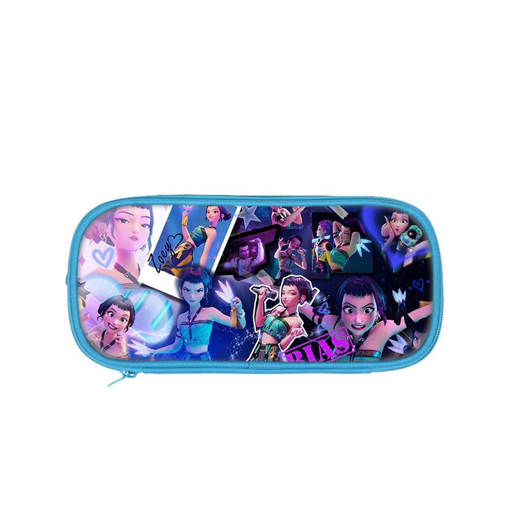 Student Blue Double-layer Pencil Case Kpop/ Witch Hunting Girl Group Student Storage Stationery Bag Pencil Bag