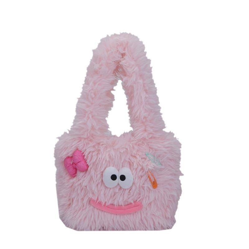 Automne et hiver mignon moche mignon sac en peluche femme grande capacité étudiant dopamine dessin animé mignon sac à bandoulière en peluche marée