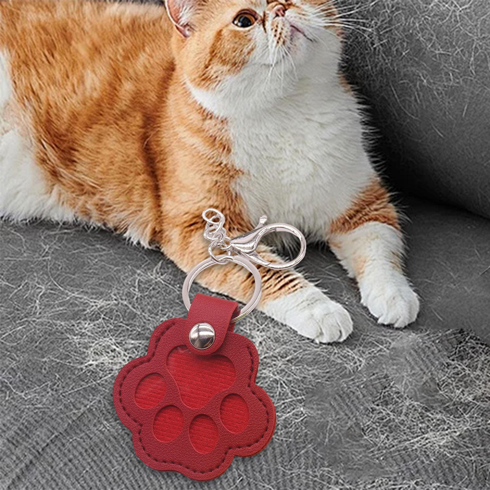 

Брелок в виде кошачьей лапки, подвеска для сумки, кожаный, для хранения шерсти питомца, универсальный, уникальный, портативный, сувенир, для ключей от машины темно-красного