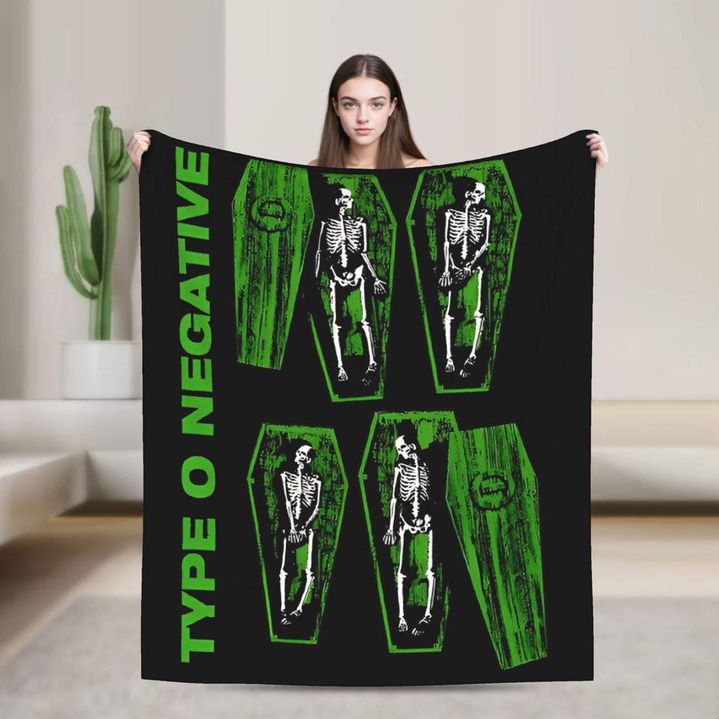 Type O Negative Rock Band Blanket Music Album Fuzzy Funny Breathable Throw Blanket for Bedroom Autumn/Winter Office