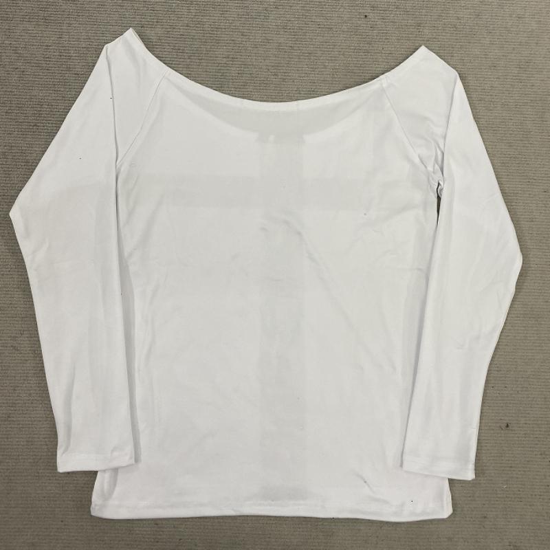 Y2K women's basic pullover round neck slim fit long sleeved personalized cross hot stamping print loose top