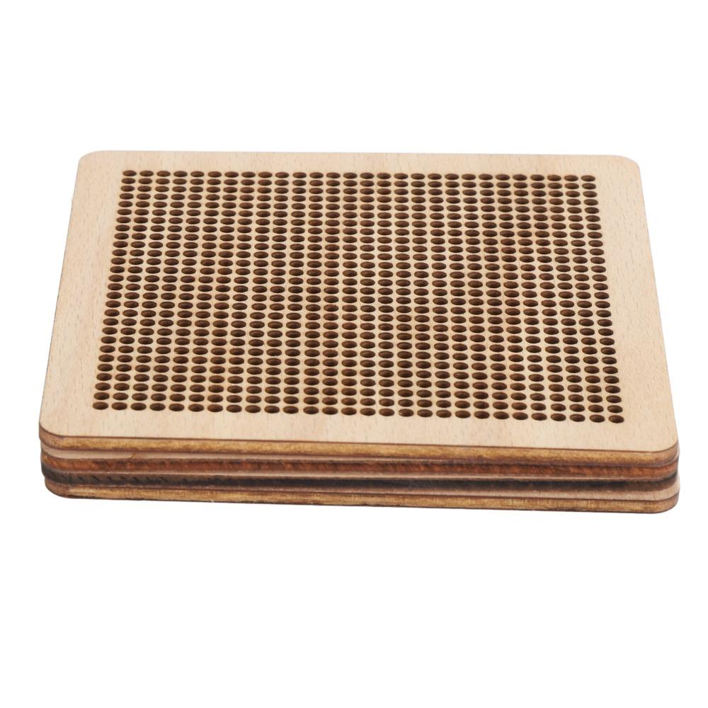 4pcs Hollow Design Wooden Stitching Board Wooden Cross Stitch Board Embroidery Work