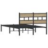 Metal Bed Frame Without Mattress Sonoma Oak Finish 120 X 190 Cm