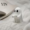 Halloween Party Supplies Mini Ghost Reading Book Ornament, 3D Printed Cute Little A Statue Figurine, Durable PLA Creative Statues for Bookshelves And