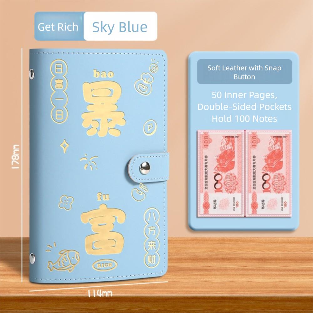 PU Money Collection Book Get Rich Overnight Savings Binder Mini Binder Savings Challenge  Couples