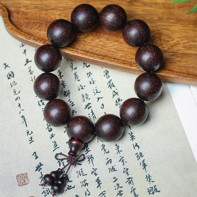 Venus Old Material Small-Leaf Red Sandalwood Prayer Beads Chain - High Oil Density, Unisex, New Chinese Style Decoration Gift