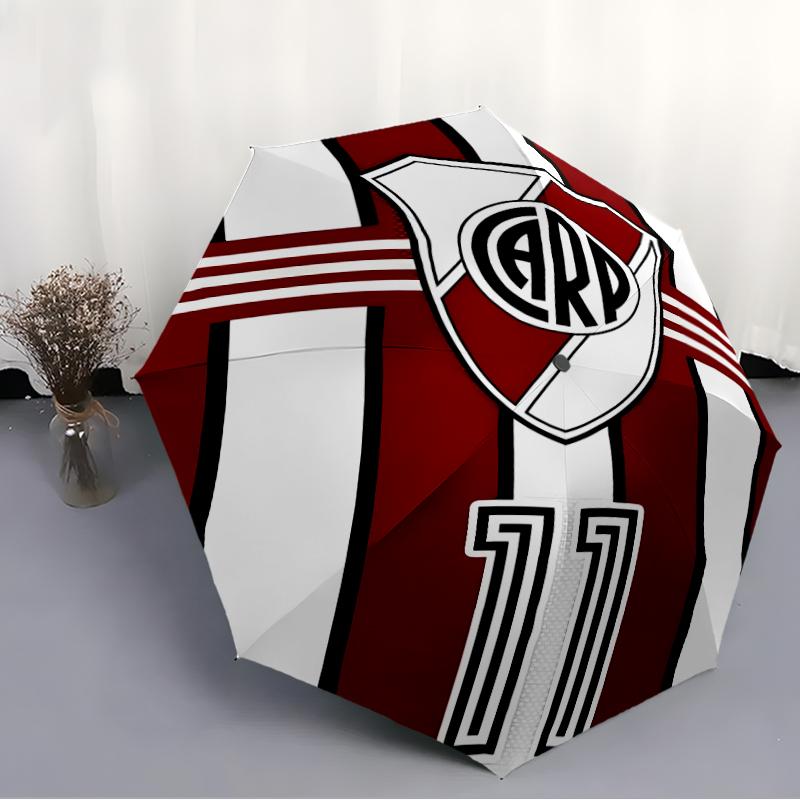 Printed Club Atlético River Plate Printed Folding Umbrella,Outdoor,Leisure,And Travel Umbrella,Durable Umbrella Fabric,Birthday And Holiday Gift