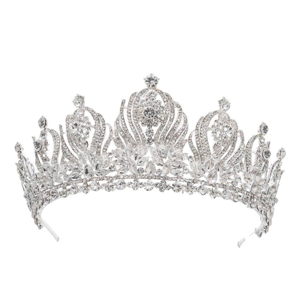 Baroque European and American Beauty Pageant Bridal Crown Tiara Alloy Crystal Wedding Headband Hair Accessories Crown