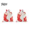 Christmas Eve Gift Wraps 2Pcs Drawstring Bags, Xmas Tree Reindeer Printed Candy Treat Family Party Holders Pouches, Reusable Fabric Holiday