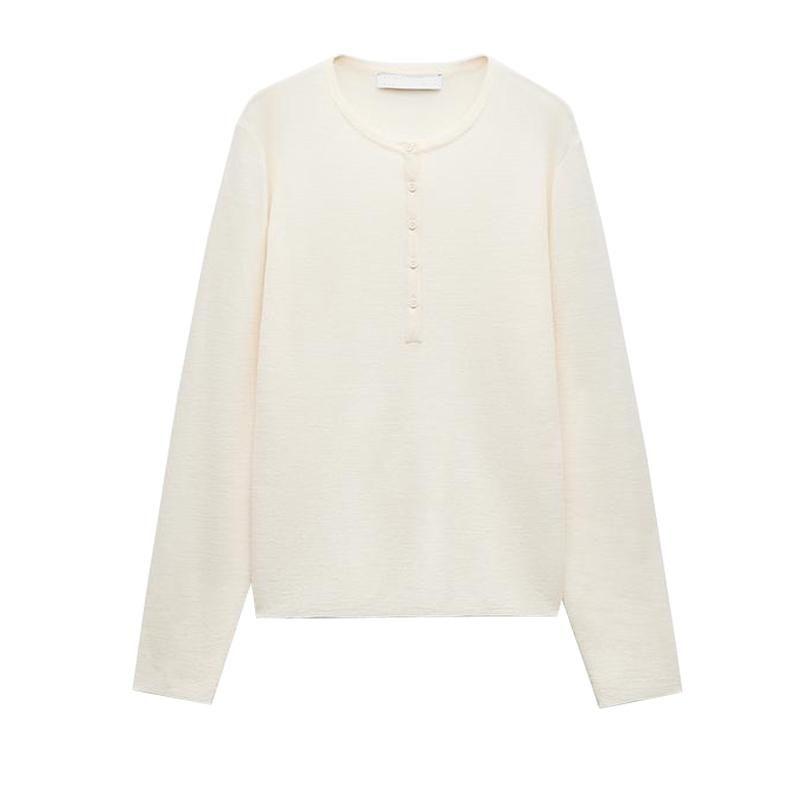 Fall and Winter New Women's Clothing Wool Blend Long Sleeves Round Neck All-Matching Knitting Sweater 3893142 2893142