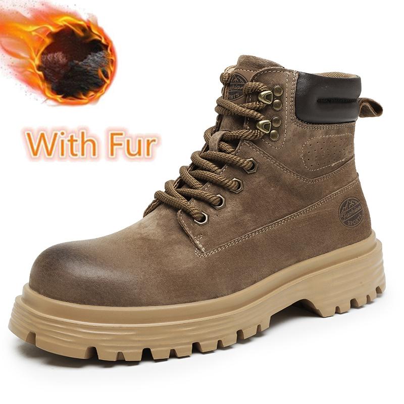 Высококачественные мужские замшевые кожаные мотоциклетные ботинки осень-зима высокие — фото 9