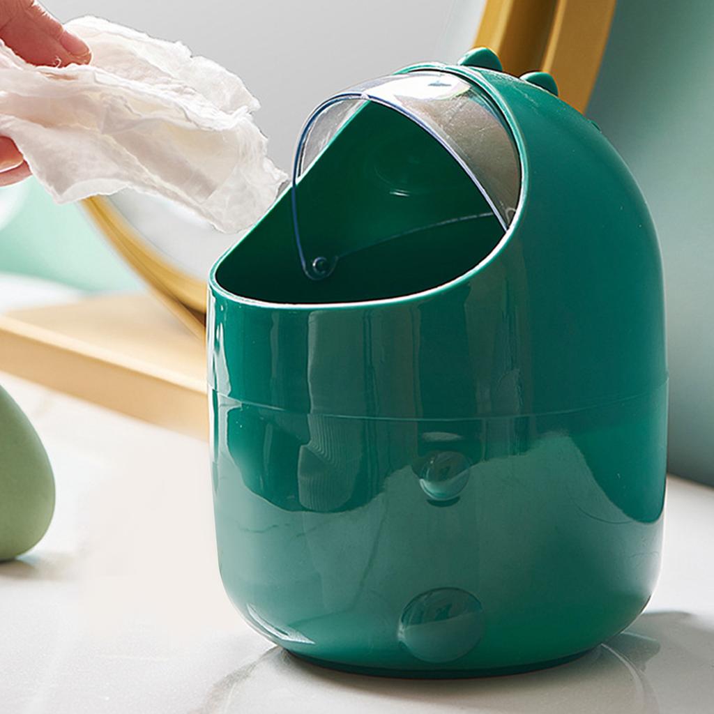 Desktop Trash Can Multifunctional Storage Bucket   Cover Cartoon Container Small Waste Bin for Home School