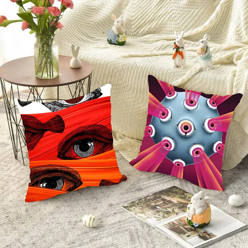 Abstract Eye Shapes Hand Moon Pillow Case Square Pillow Bedroom Sofa Leisure Comfort Cushion Car Living Room Home Decoration