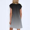 Women's Casual Fashion Loose Round Neck Dresses Print Pullover Short Sleeve Dresses