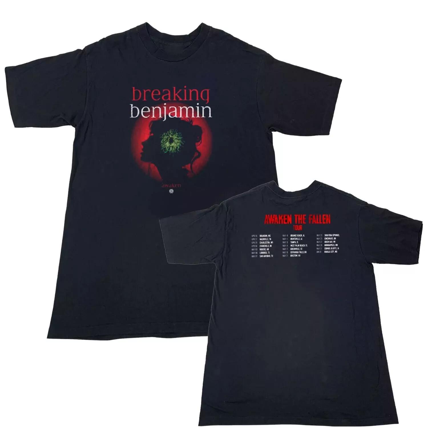 Breaking Benjamin Awaken The Fallen 2025 Tour Dates Two Sided Unisex T-Shirt Mens Womens Tees Top XL