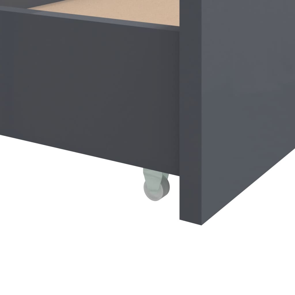 Vidaxl Bed Frame with Drawers, Dark Grey, Pine Wood, 90 X 200 Cm