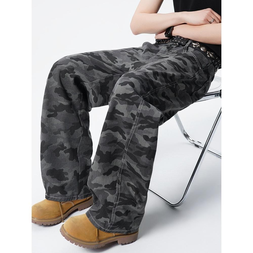 American High Street Scimitar Camouflage Overalls Men's and Women's Summer New Trendy Brand Ruffian Handsome Loose and Versatile Wide-leg Casual Pants