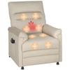 Electric Reclining Relax Armchair With Lumbar Heat Massage Vibration Silent Motor Memory Function Beige