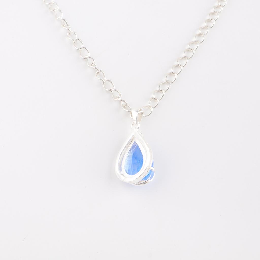 Natural Tanzanite Gemstone Zircon Pendant  925 Solid Silver Jewelry Women Gift CZP-7-18