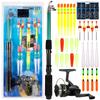 Fishing Rod and Reel Combo 127pcs Fishing Tackle Set Telescopic Fishing Rod Pole with Spinning Reel Floats Hooks Accessories
