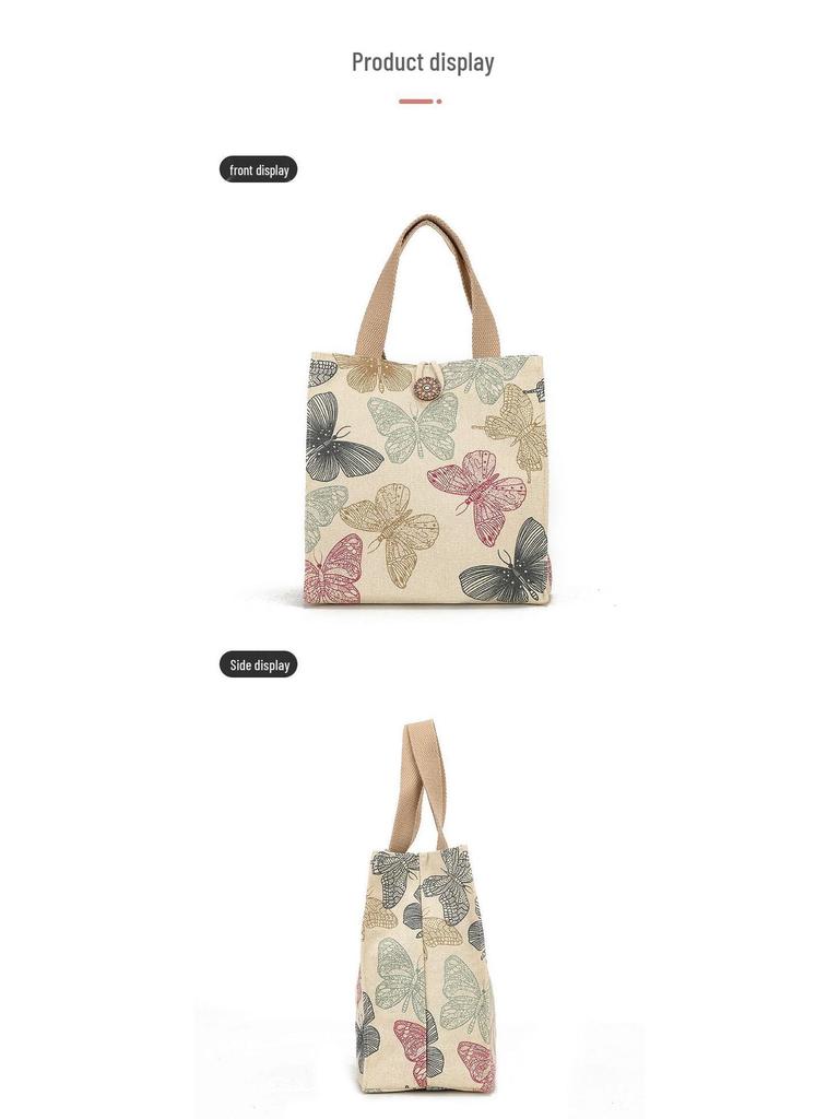 Stylish Bento Canvas Tote - Perfect Lunch Bag for Japanese Office Workers and Moms