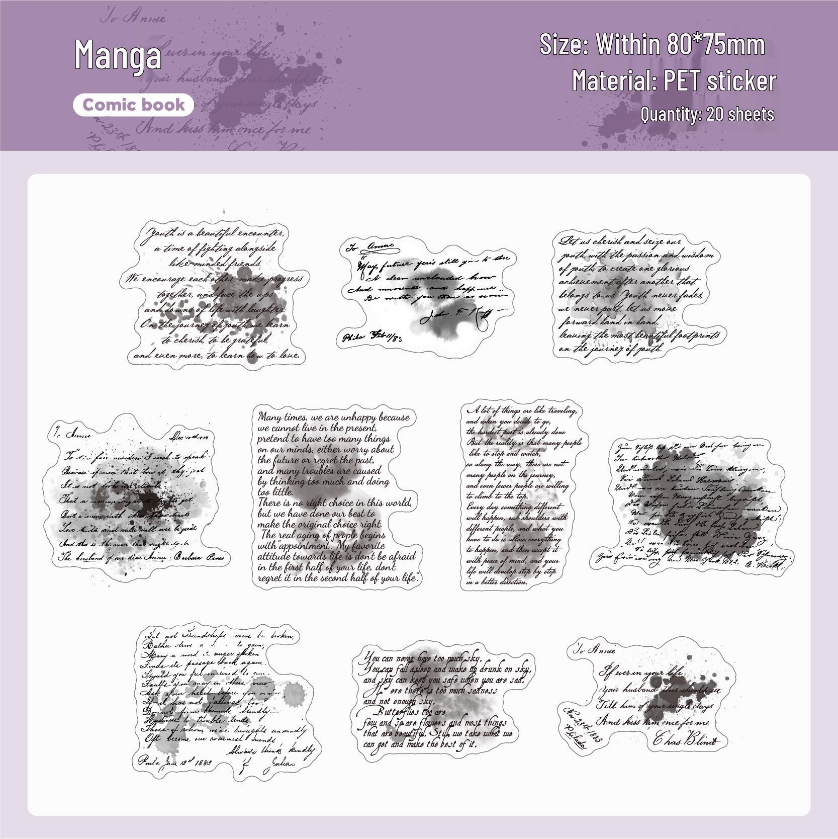 

RetroStory Ink Dye Series Decorative Stickers - Creative Retro Background for DIY Collage & Journal