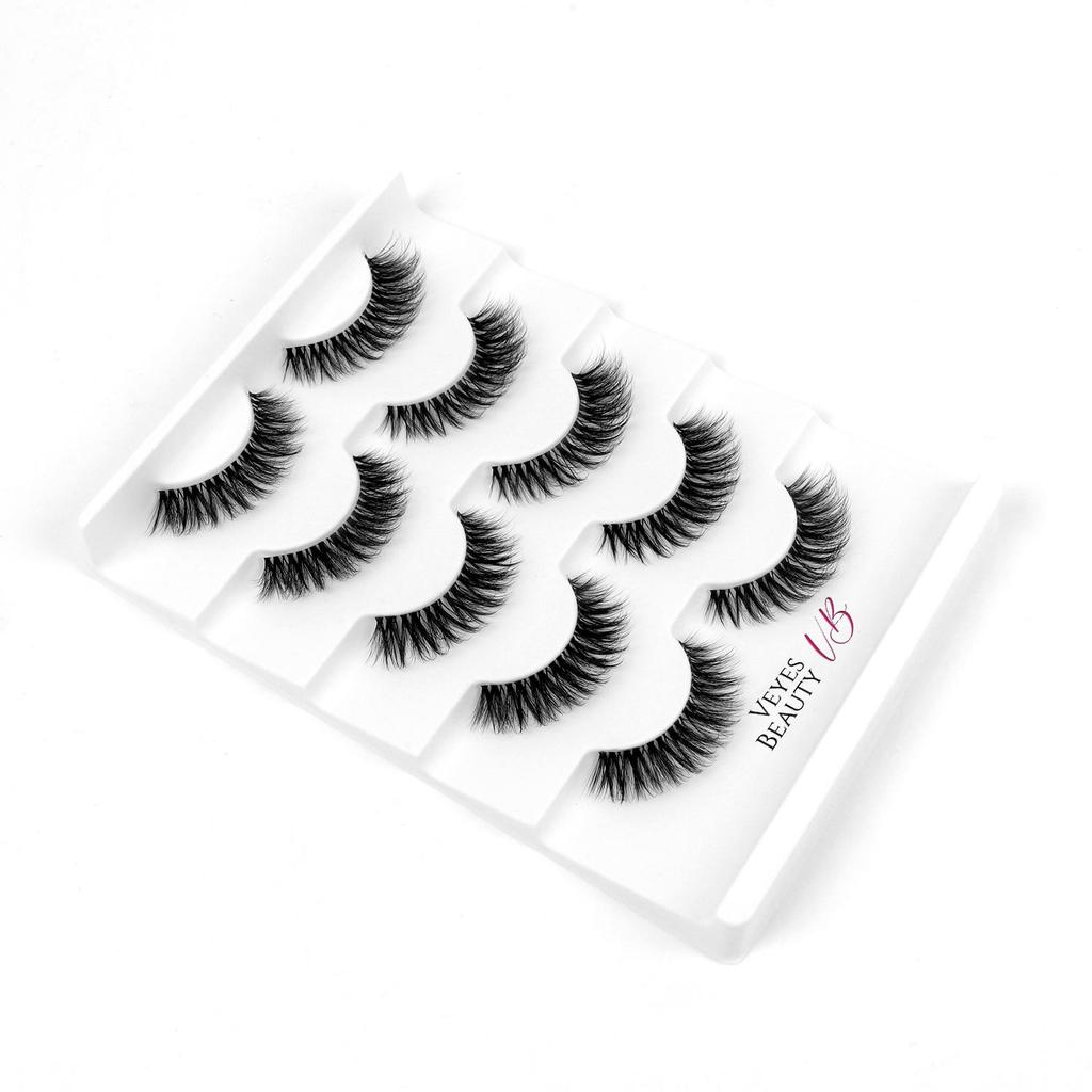 Veyesbeauty DARK CRUSH Lash Clusters Invisible Band Reusable Durable Quick & Easy Application 5 Pairs