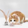 3pcs Cat Interactive Ball Toys Bouncy Balls With Feathers For Indoor Cat Bouncing Ball Cat Training Toy Pet Supplies