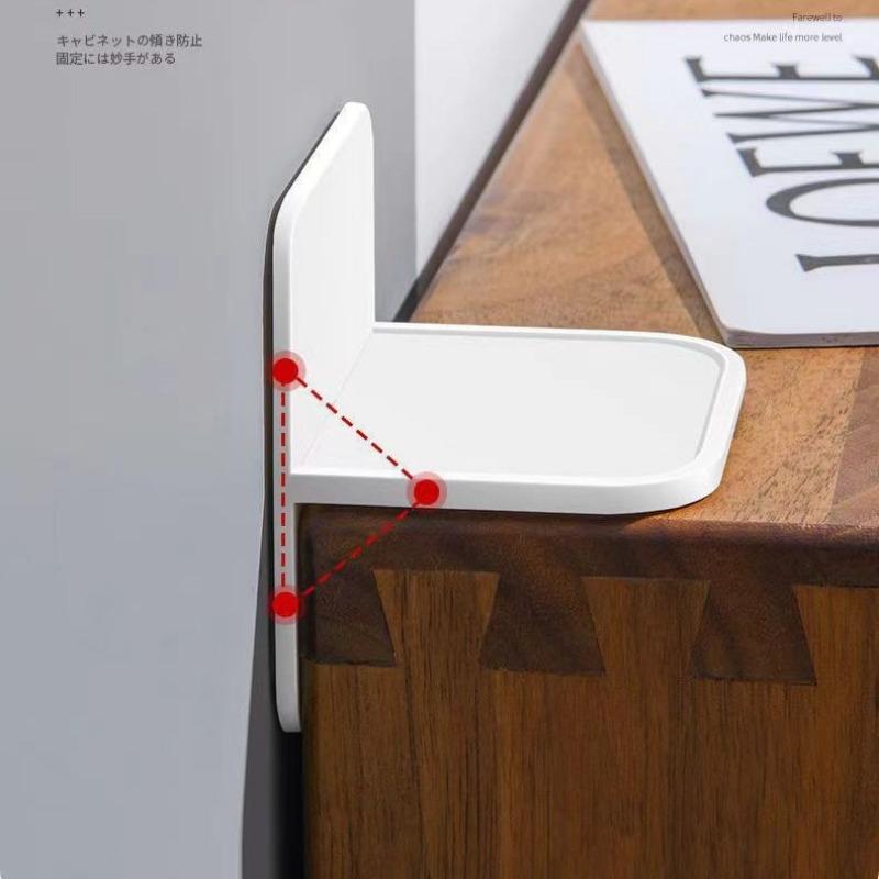 Self-adhesive Furniture Cabinet Fixator, No Need for Drilling, Children's Safety Lock, Cabinet Anti-tipping, Shoe Cabinet, Wardrobe Fixing Clamp