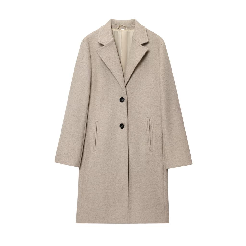 Autumn New Versatile Medium and Long, Soft Shoulder Padded Coat and Coat 3046282