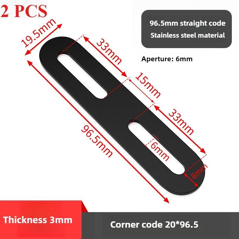 Black Stainless Steel Adjustable Angle Code Long Hole Activity 90 ° Right Angle Furniture Fixer L-shaped Shelf Bracket Connector