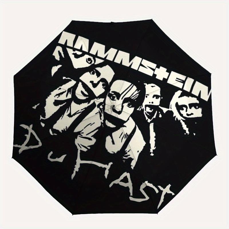 

1PC Rammstein, Du Hast Automatic Open/Close Umbrella - Compact Travel Umbrella, 8-Rib Heavy-Duty Construction, Ideal Gift a0828157