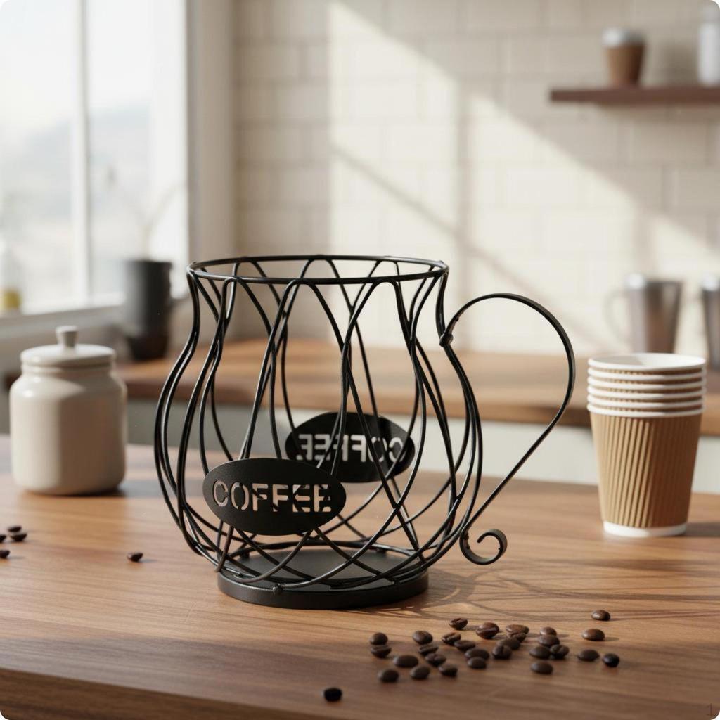 Countertop Coffee Holder Nordic Model Capsule Storage Organizer Light HighEnd Metal Wire