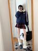 Retro Women's Color Block Stand-up Collar Warm Cotton Jacket - Autumn/Winter Loose Fit Trend