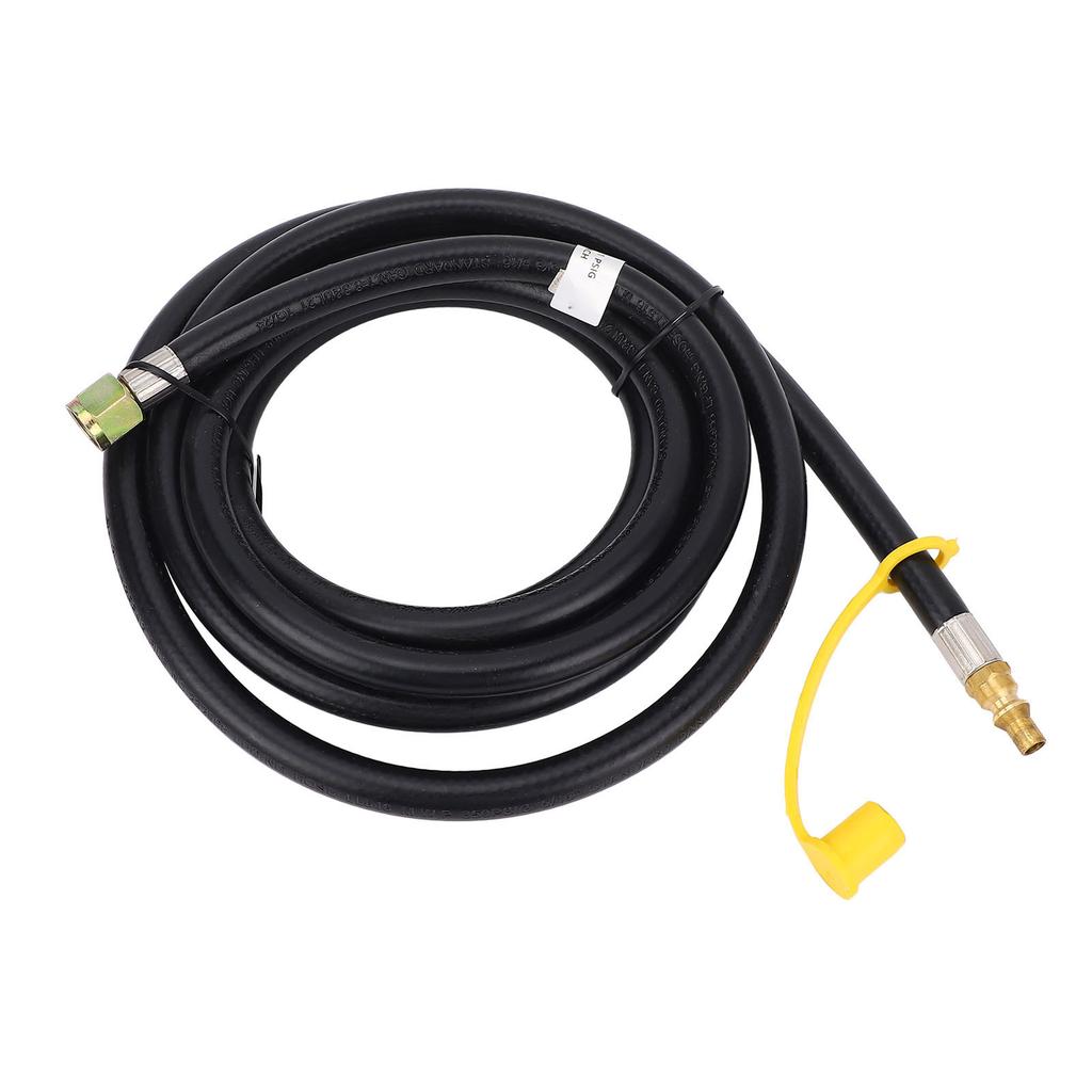 Gas Quick Connect Hose 12ft Length Brass and PVC RV Grill Connector Hose with Elbow Adapter