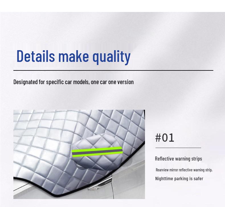 Universal Half Car Cover for Winter: Anti-Frost and Anti-Snow Protection for Front Windshield.