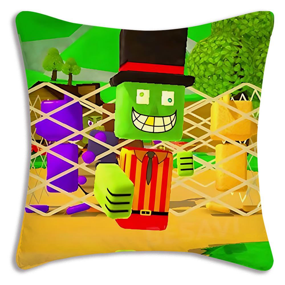 Fundas de almohada de juego S-Super Bear A-Adventure, fundas de cojín decorativas de sofá con estampado de dibujos animados para el hogar, de felpa corta y con estampado a doble cara.