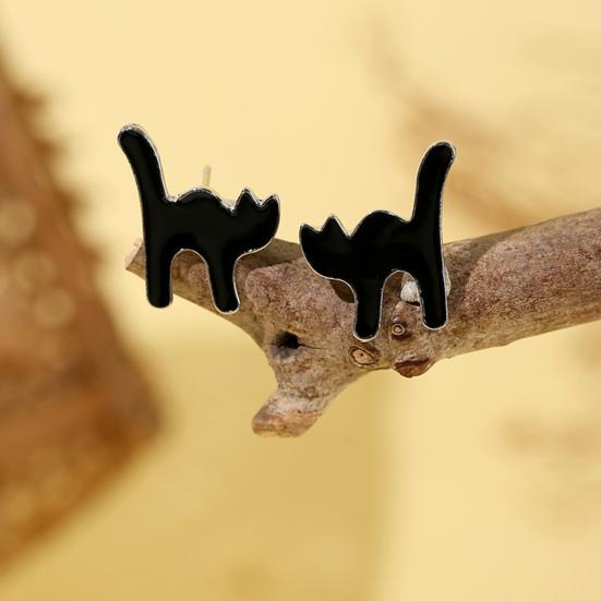 1 Pair Halloween Earrings Bat Ghost Hand Spider Pumpkin Ghost Black Cat Shape Drop Earrings Jewelry Accessories