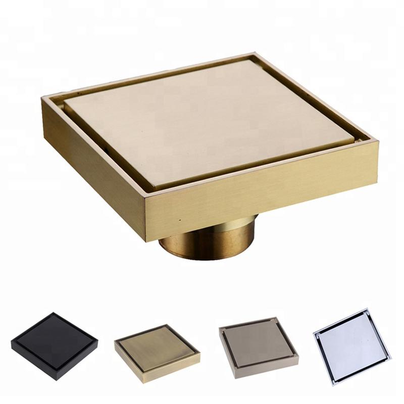 10*10 Decorative Drain Covers Floor Drains Hotel Bathroom Hidden Floor Drain Brushed Gold