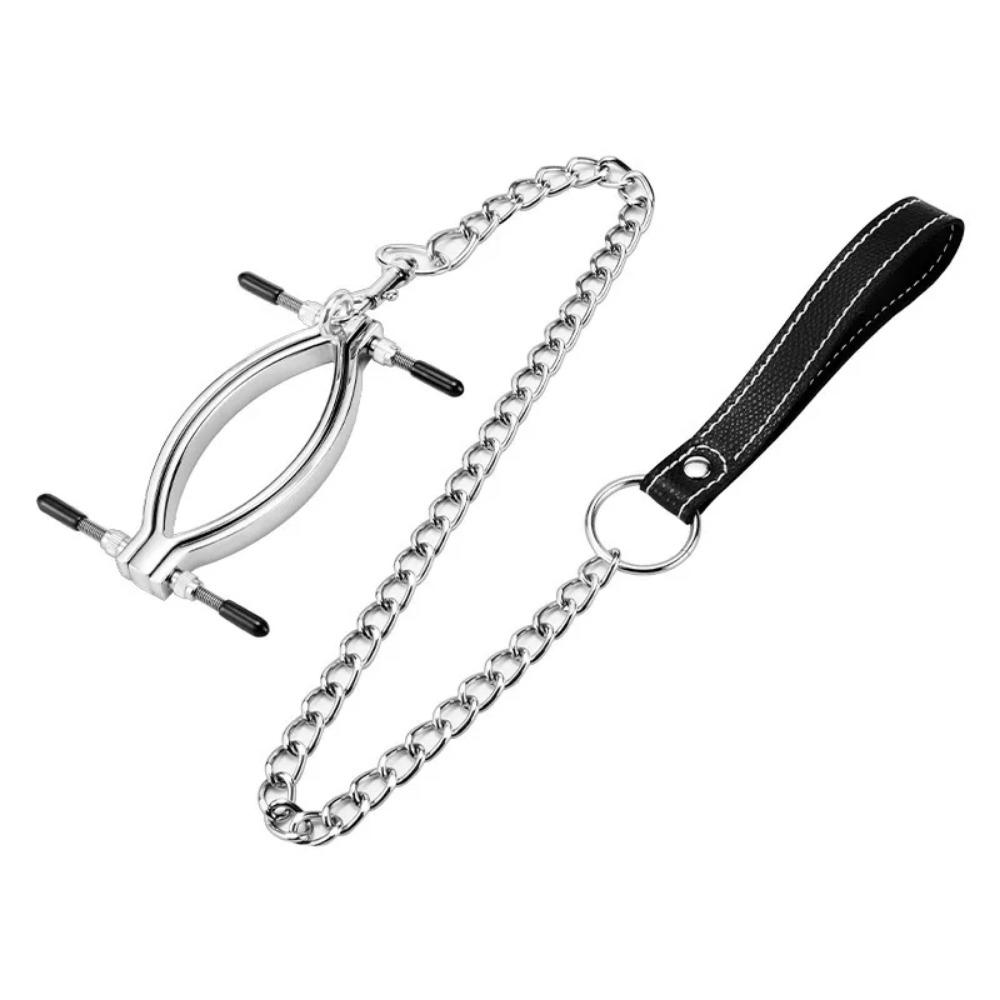 Labia Spreader Strap with Clamp Clip Clitoris Spread Pussy Open Vagina Stimulator SM Bondage Sex Toys