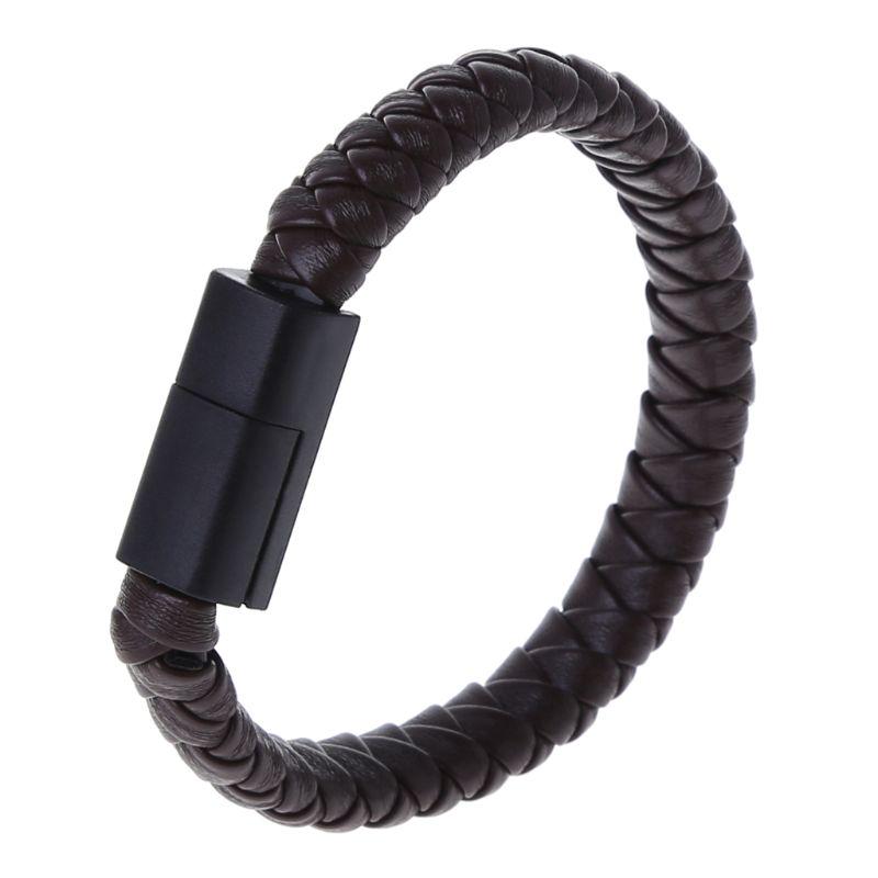 Data Cable Fast Charging Bracelet USB Charger Leather Portable for Android iPhone Type-C