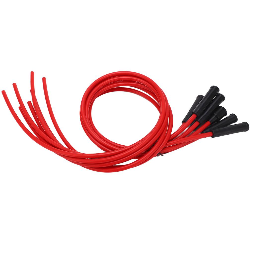 Sparking Plug Ignition Wire Set Red 8mm Diameter 1m Length Ignition Wire Replacement for 6 Cylinder Classic Cars