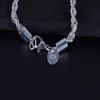 Suibian Wish 4MM Twisted Silver-Plated Hemp Rope Bracelet - European & American Fashion