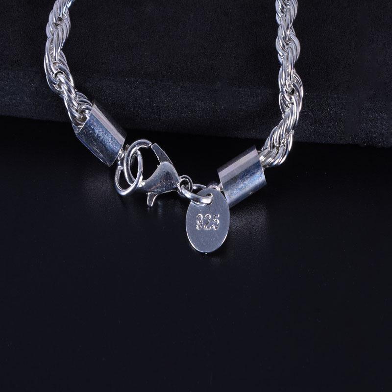 Suibian Wish 4MM Twisted Silver-Plated Hemp Rope Bracelet - European & American Fashion