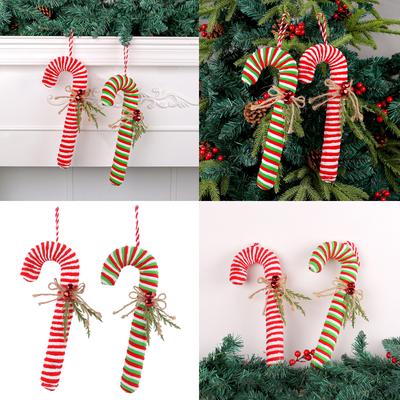 Set of 7 Candy Cane Decorations Colorful Christmas Tree Ornament Stylish Hanging Decorative Pendant for Festives Party