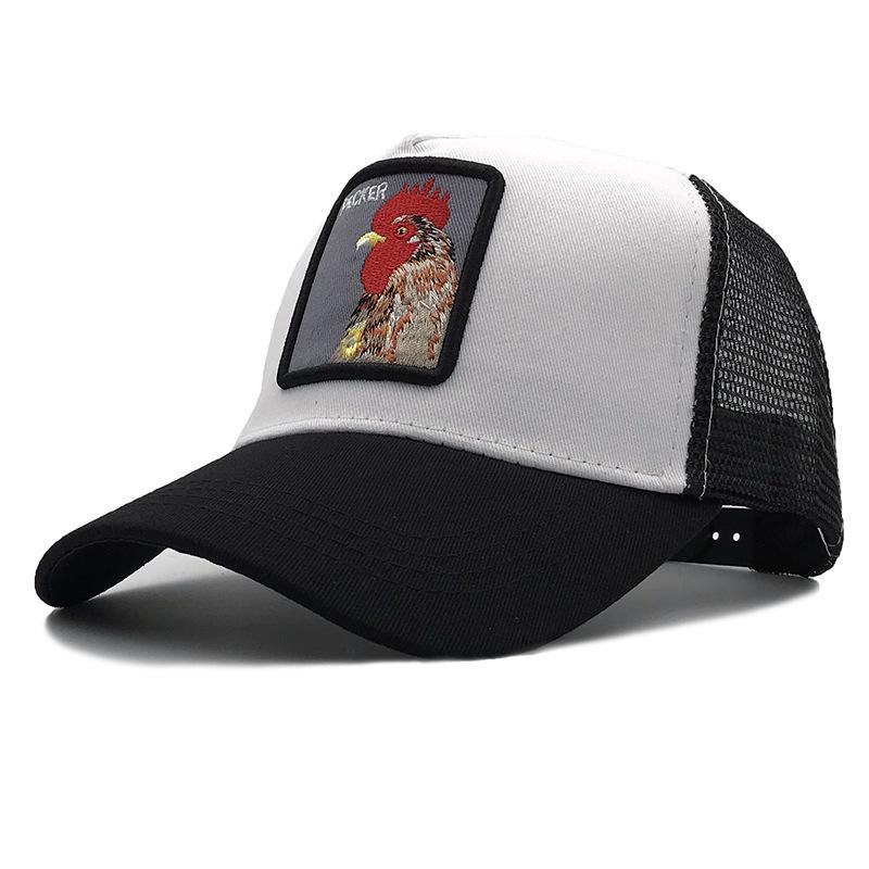 Spring And Summer Baseball Net Hat Animal Patch Color Matching Cap Embroidery Men And Women Fashion Personality